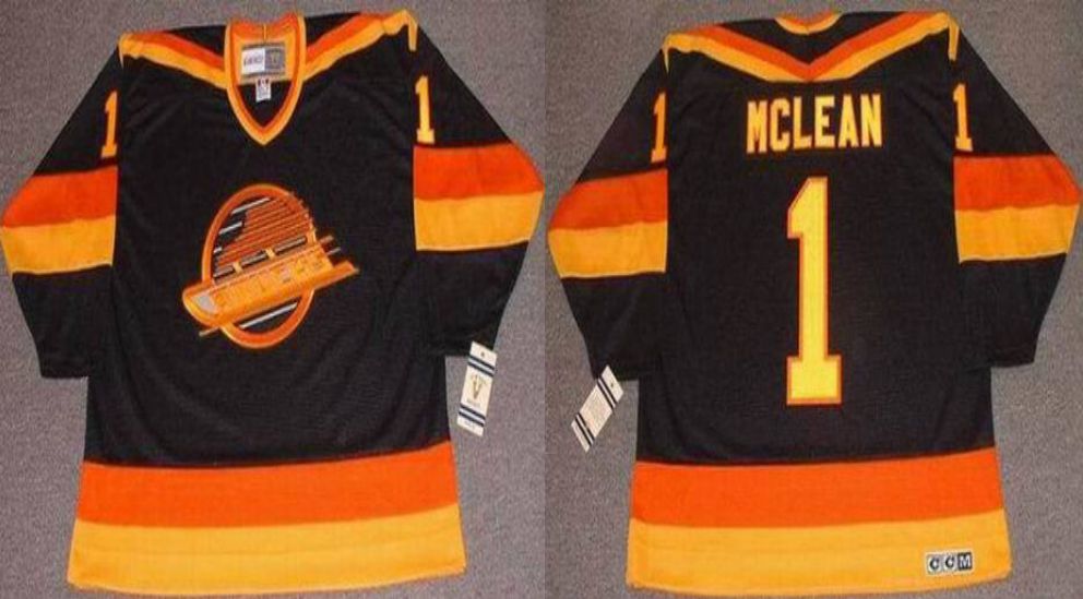 2019 Men Vancouver Canucks #1 Mclean Black CCM NHL jerseys->vancouver canucks->NHL Jersey